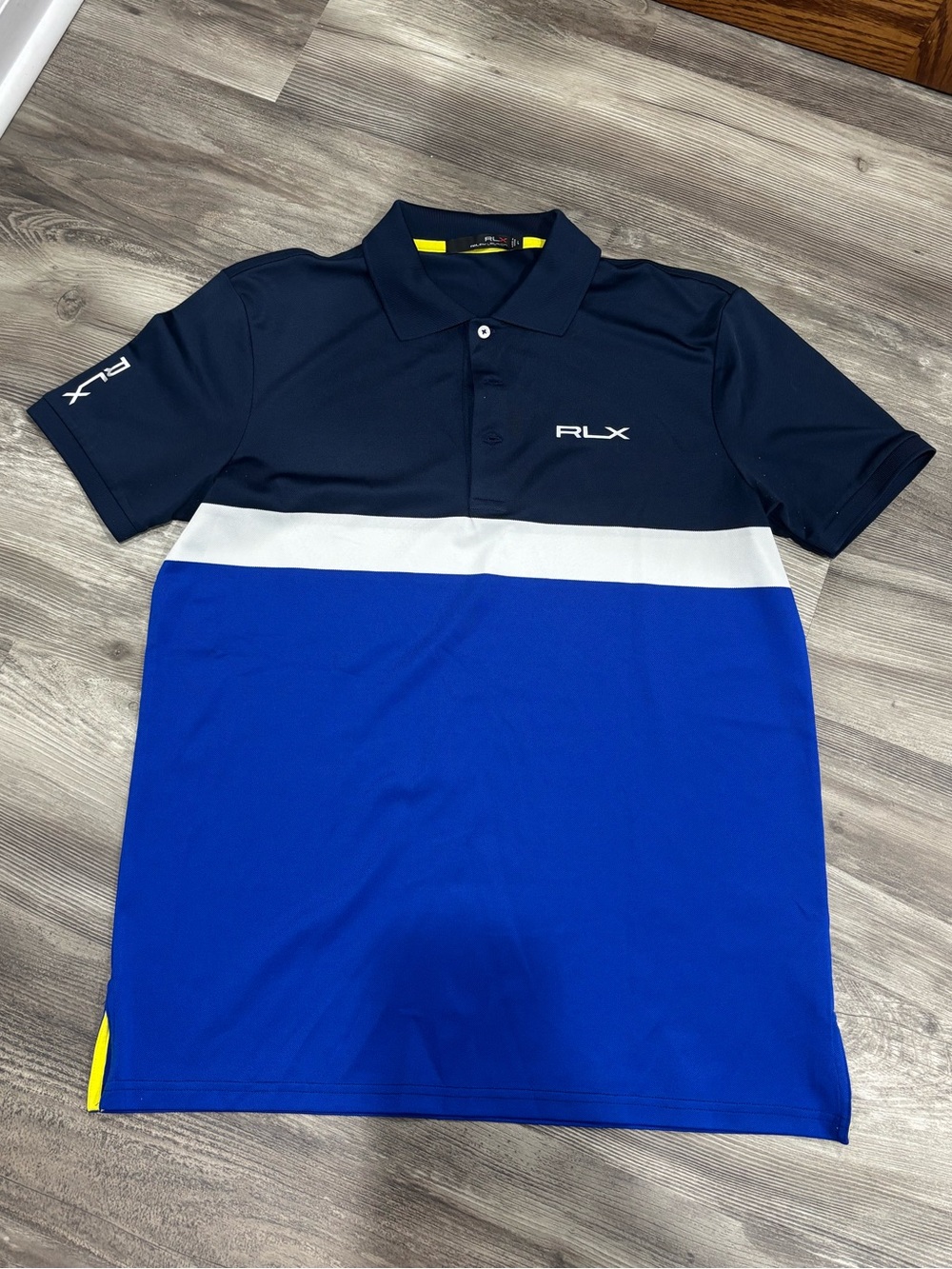 RLX Ralph Lauren Navy, White & Royal Blue Colorblock Polo